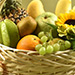 Mixed Flowers & Assorted Fruits Oval Basket