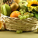 Mixed Flowers & Assorted Fruits Oval Basket