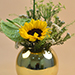 Sunflower & Green Anthurium Fish Bowl Vase