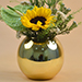 Sunflower & Green Anthurium Fish Bowl Vase