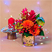 Charming Flowers Vase N Diyas Diwali Combo