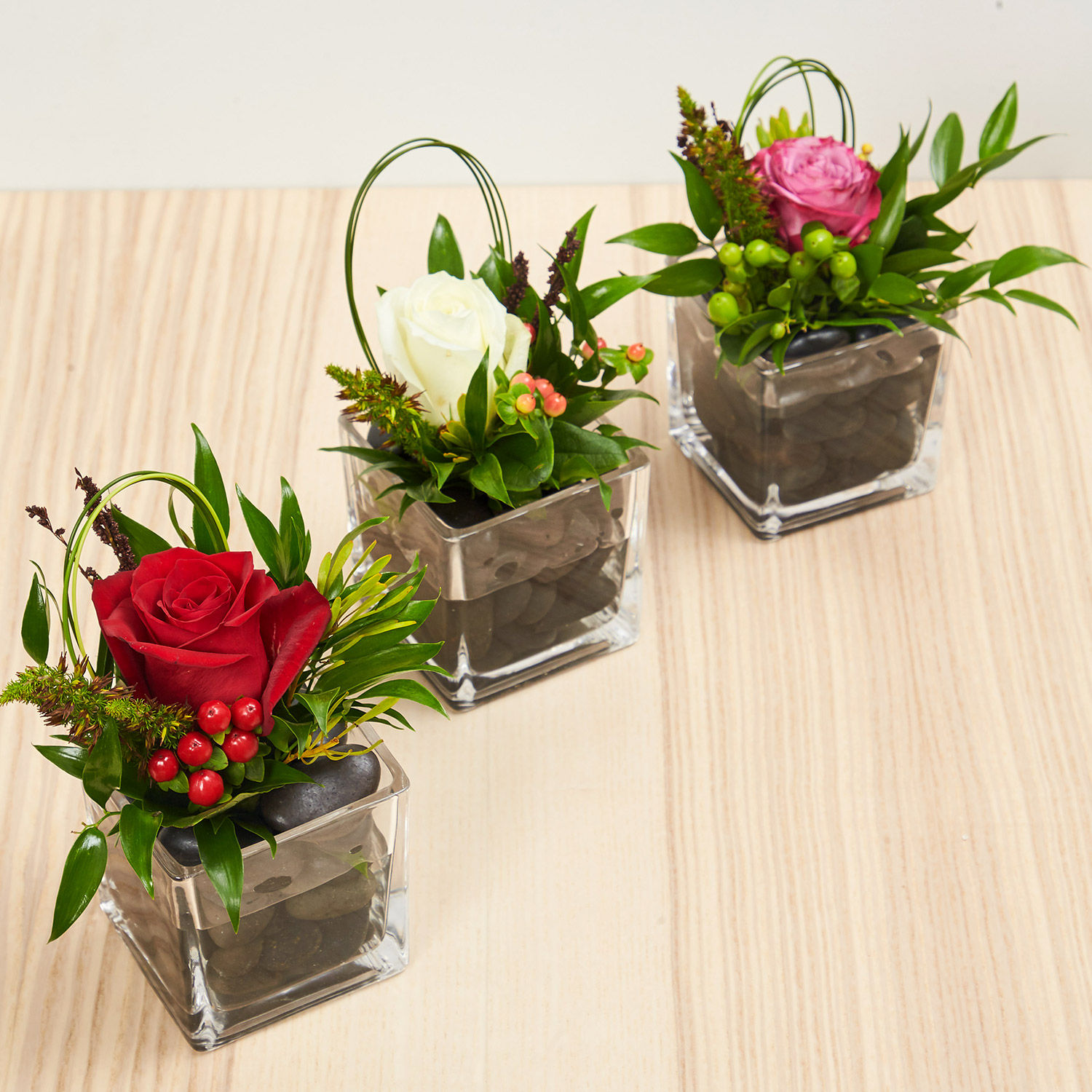Online Set Of 3 Flower Vase Arrangements Gift Delivery in Singapore - FNP