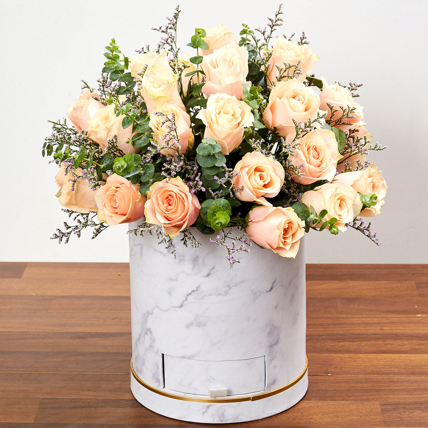 Online Box of 30 Peach Roses Arrangement Gift Delivery in Singapore FNP