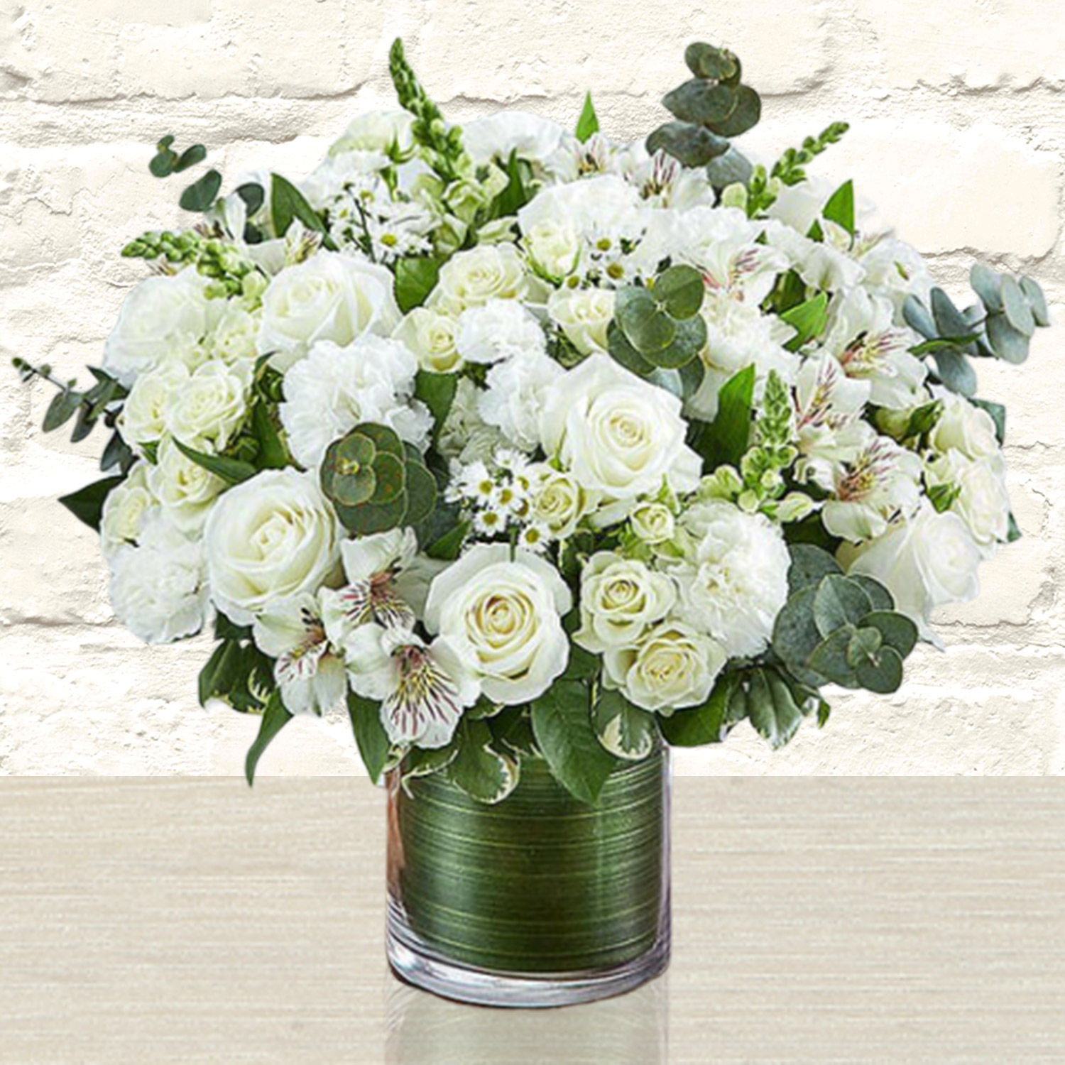 Online Glamorous White Flowers Vase Gift Delivery in Singapore FNP