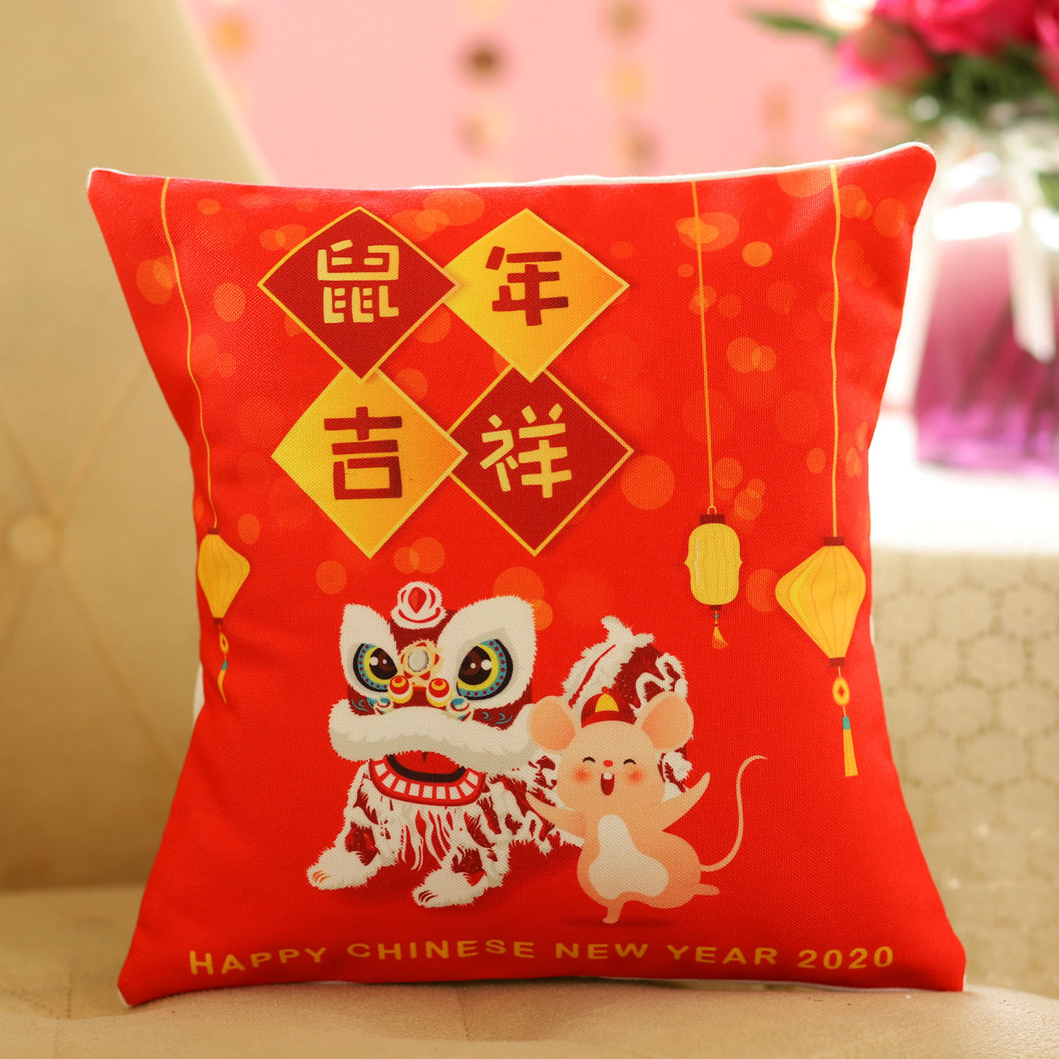 chinese new year cushion cover