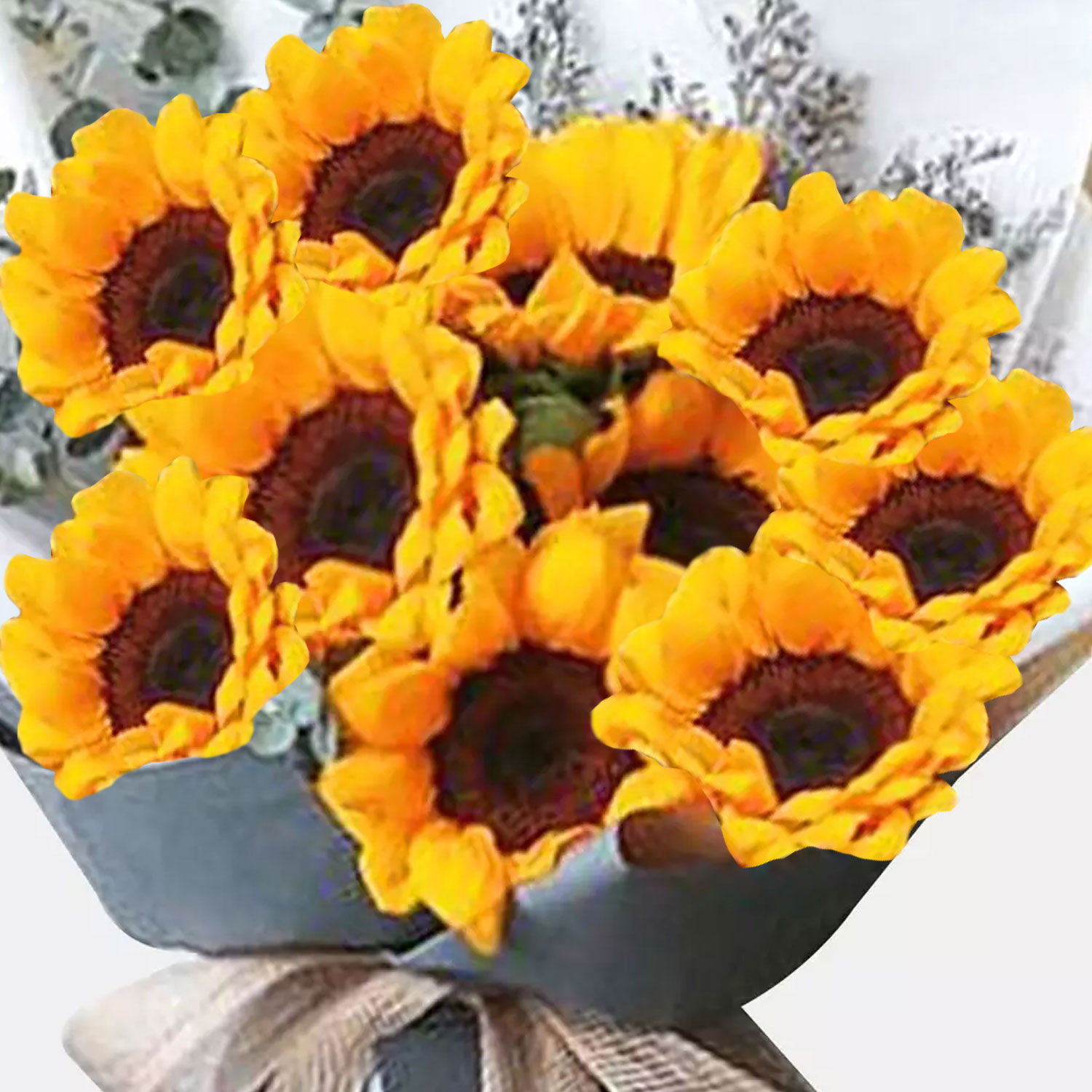 Online 10 Bright Sunflowers Bunch Gift Delivery in Singapore Ferns N