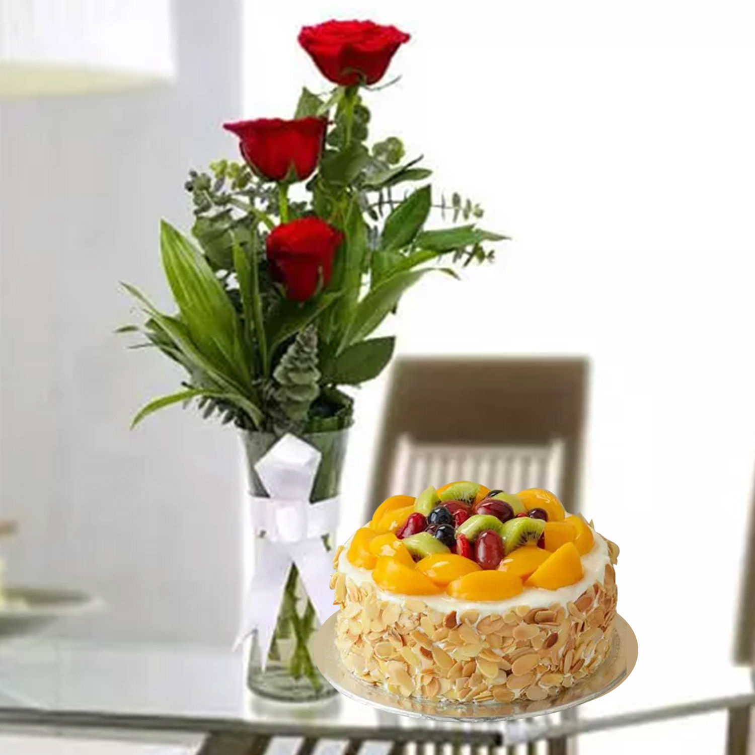 online-beauty-of-3-red-roses-fruit-cake-gift-delivery-in-singapore-fnp