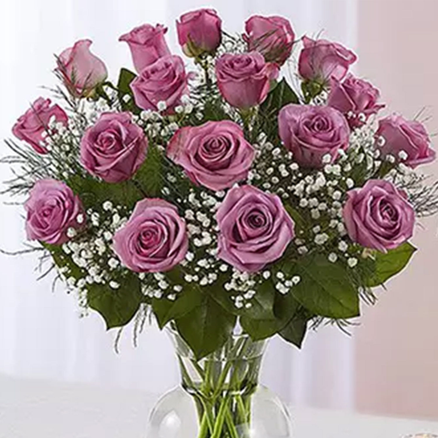 Online Bunch of 20 Light Purple Roses Gift Delivery in Singapore FNP
