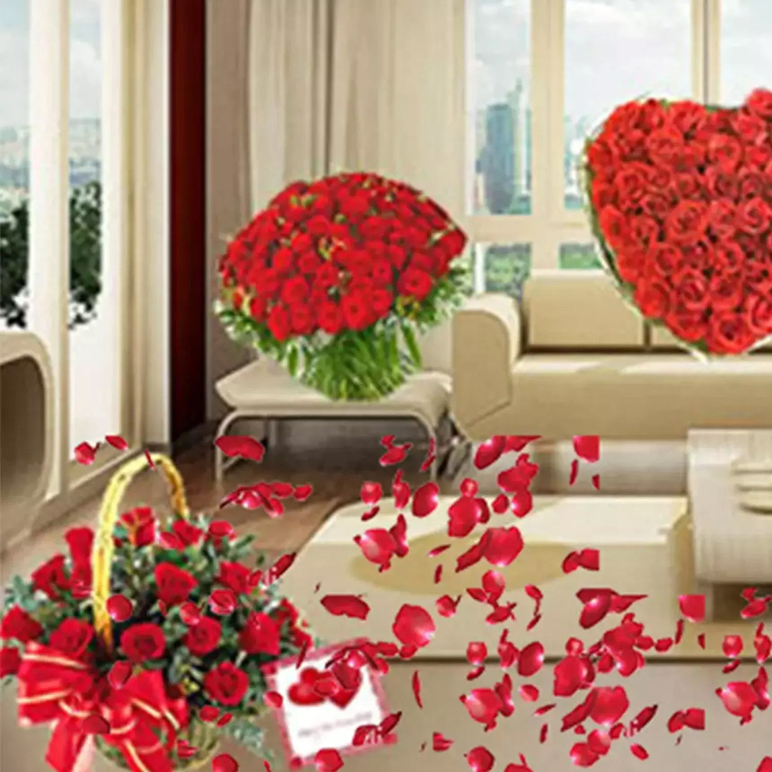 Online Magical Surprise With Rose Flower Arrangements Gift Delivery in
