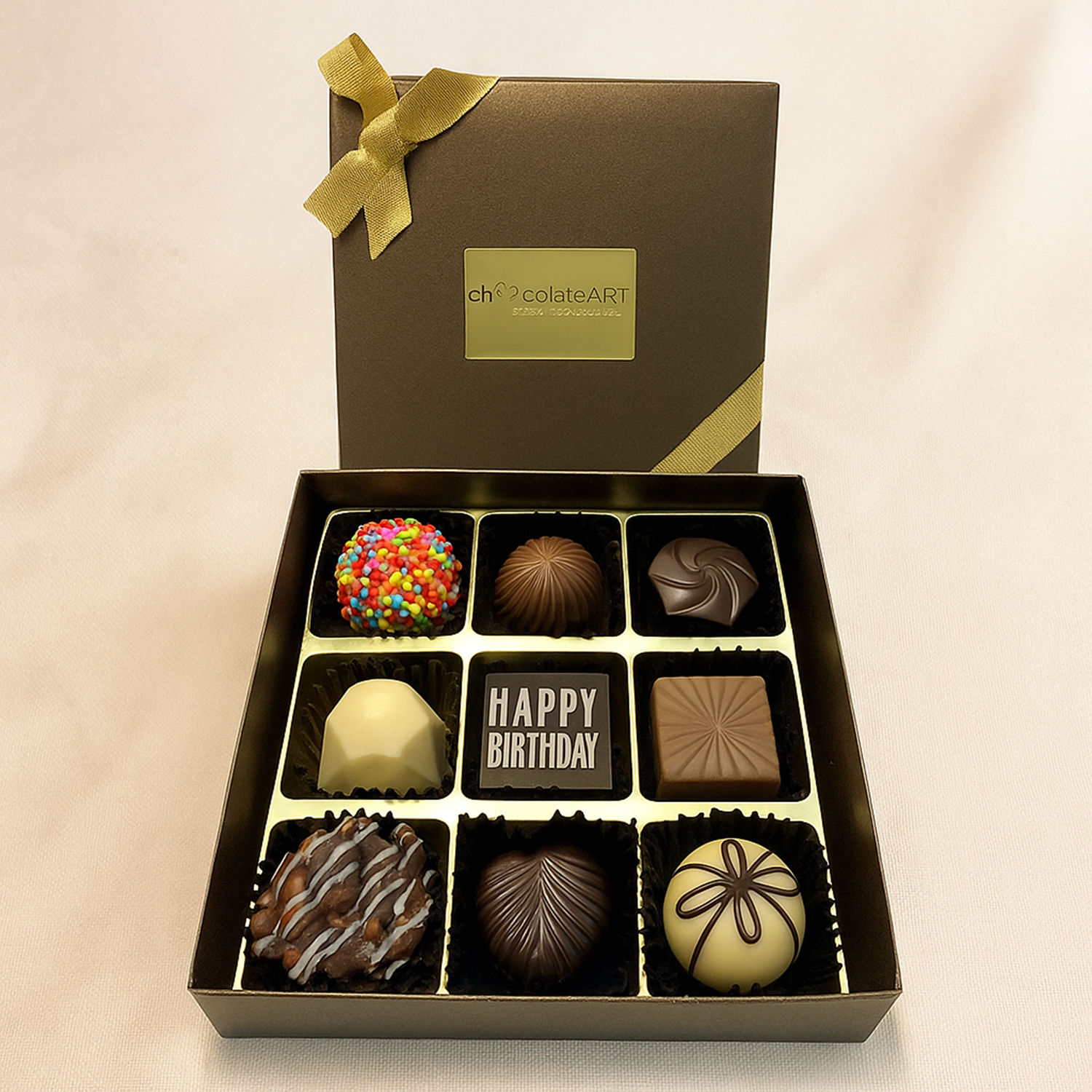 Online Passionate Happy Birthday Chocolate Box 9 Pcs Gift Delivery in