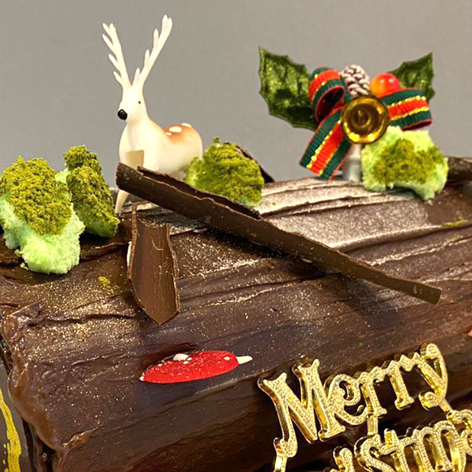 Online Festive Christmas Tree Chocolate Log Cake Gift Delivery in