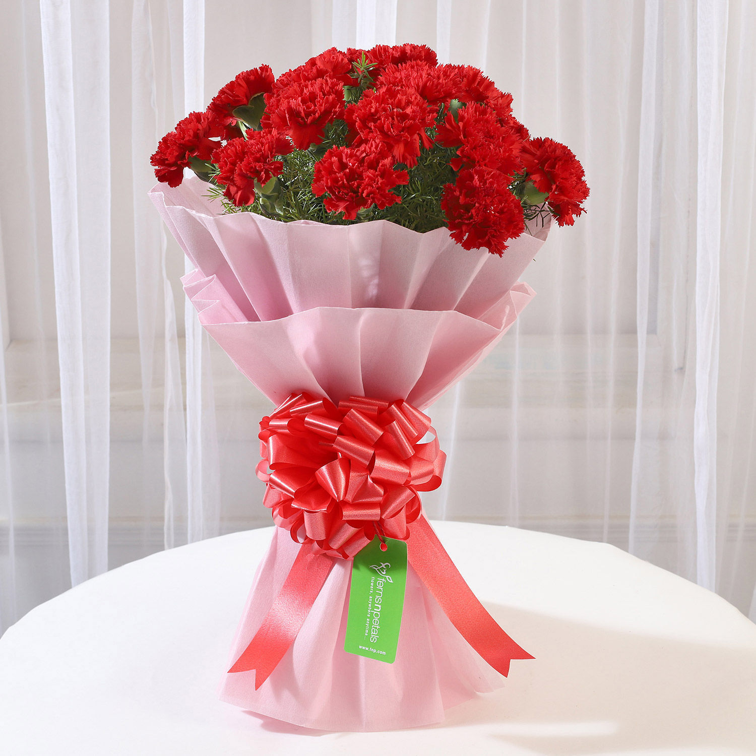 Online Ravishing 25 Red Carnations Bouquet Gift Delivery in Singapore Ferns N Petals