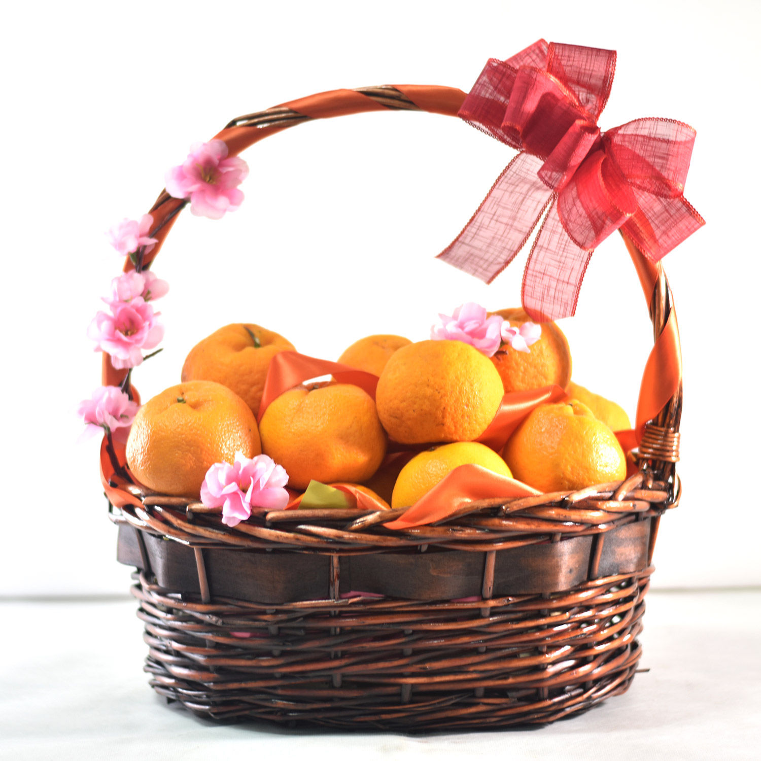 Online Bright Oranges Basket For New Year Gift Delivery in Singapore FNP
