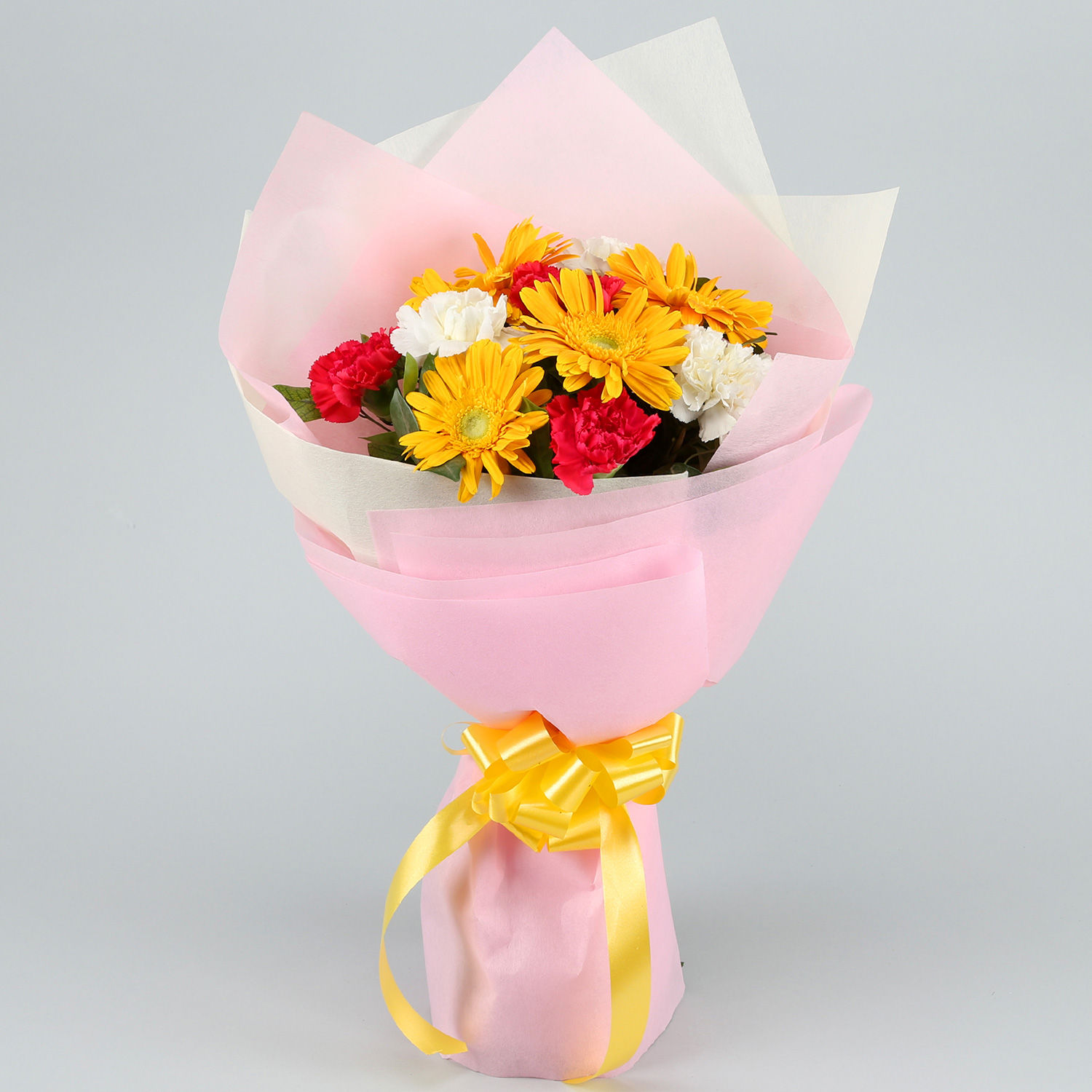Online Elegant Gerberas Carnations Bouquet Gift Delivery in Singapore - FNP