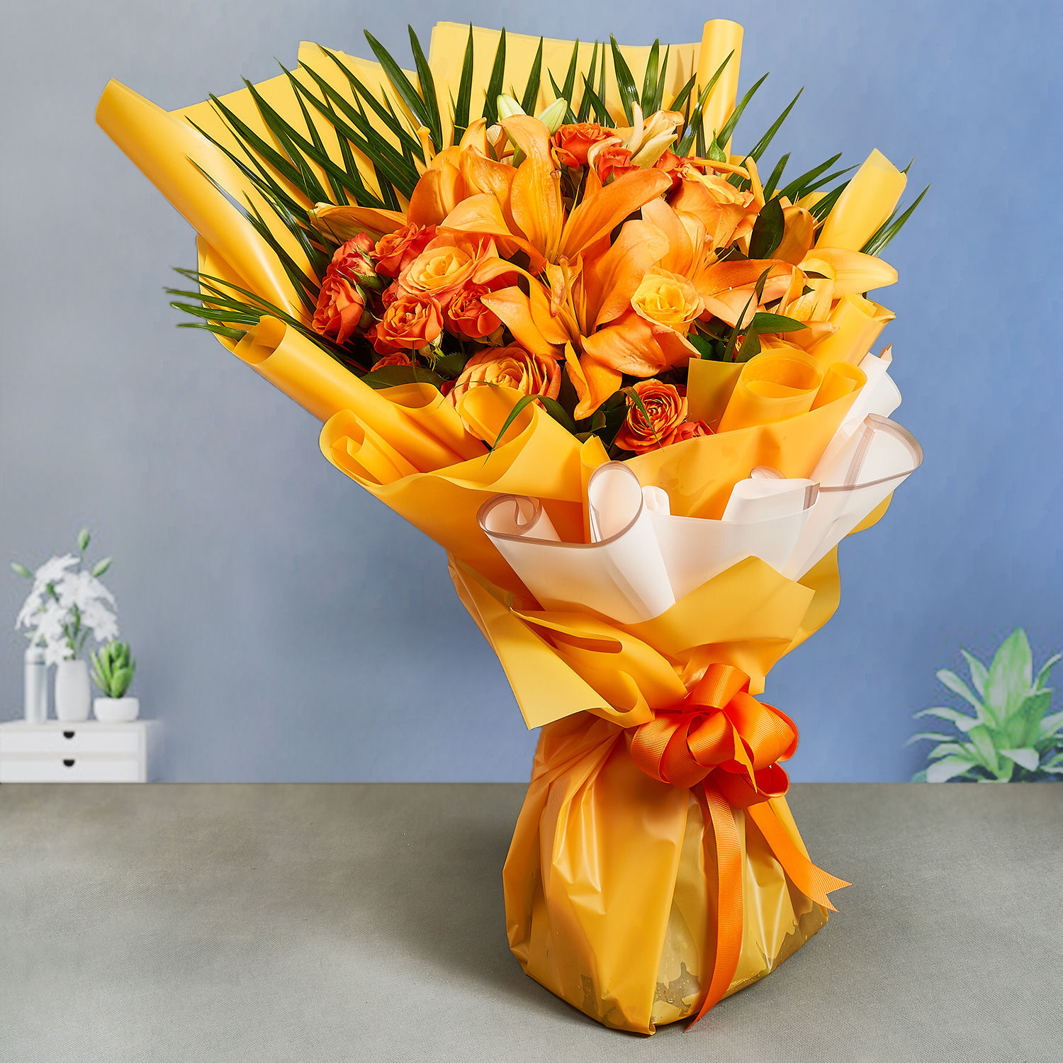 Online Sweet Orange Blossoms Bouquet Gift Delivery in Singapore FNP