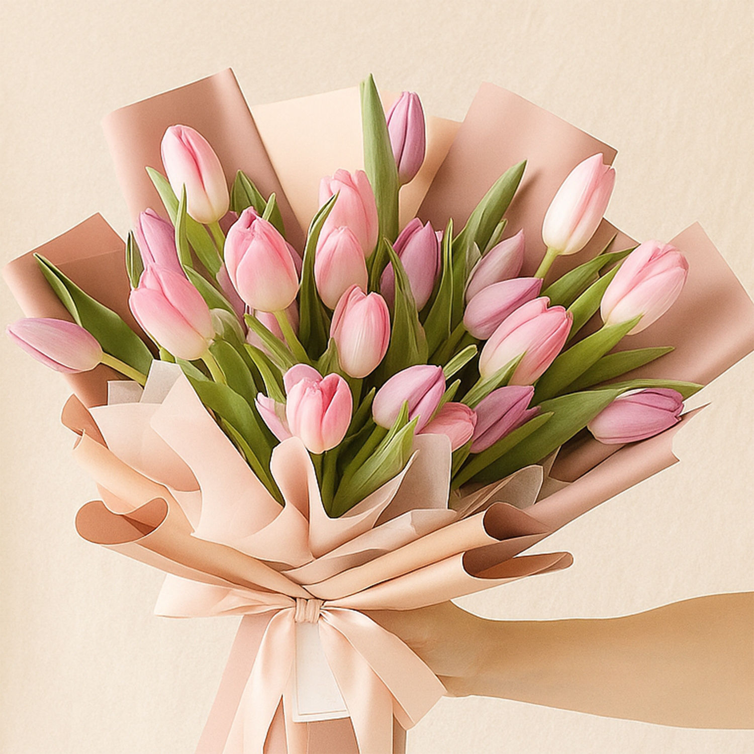 Online Lovely Pink N Light Pink Tulips Bouquet Gift Delivery in