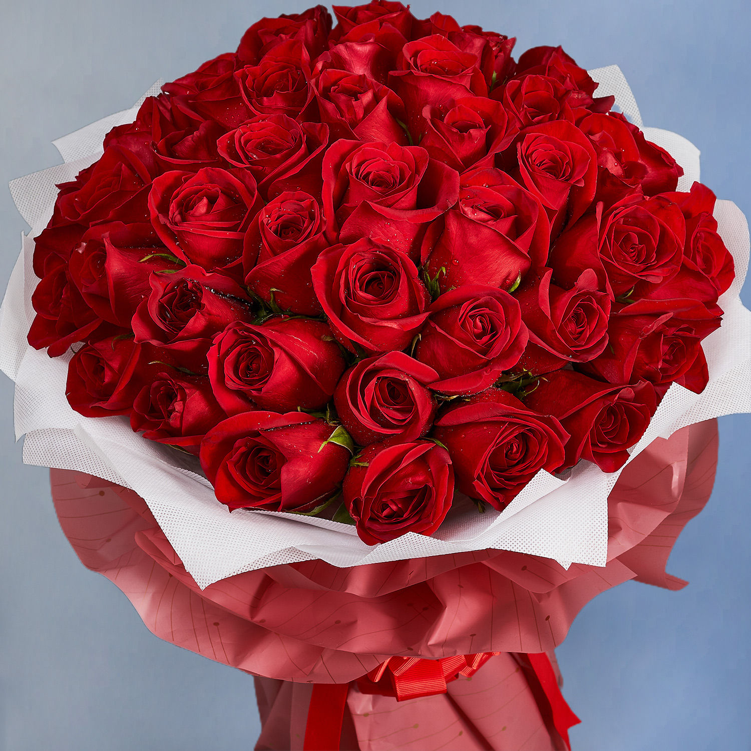 Online Premium 50 Red Roses Bouquet Gift Delivery in Singapore - FNP