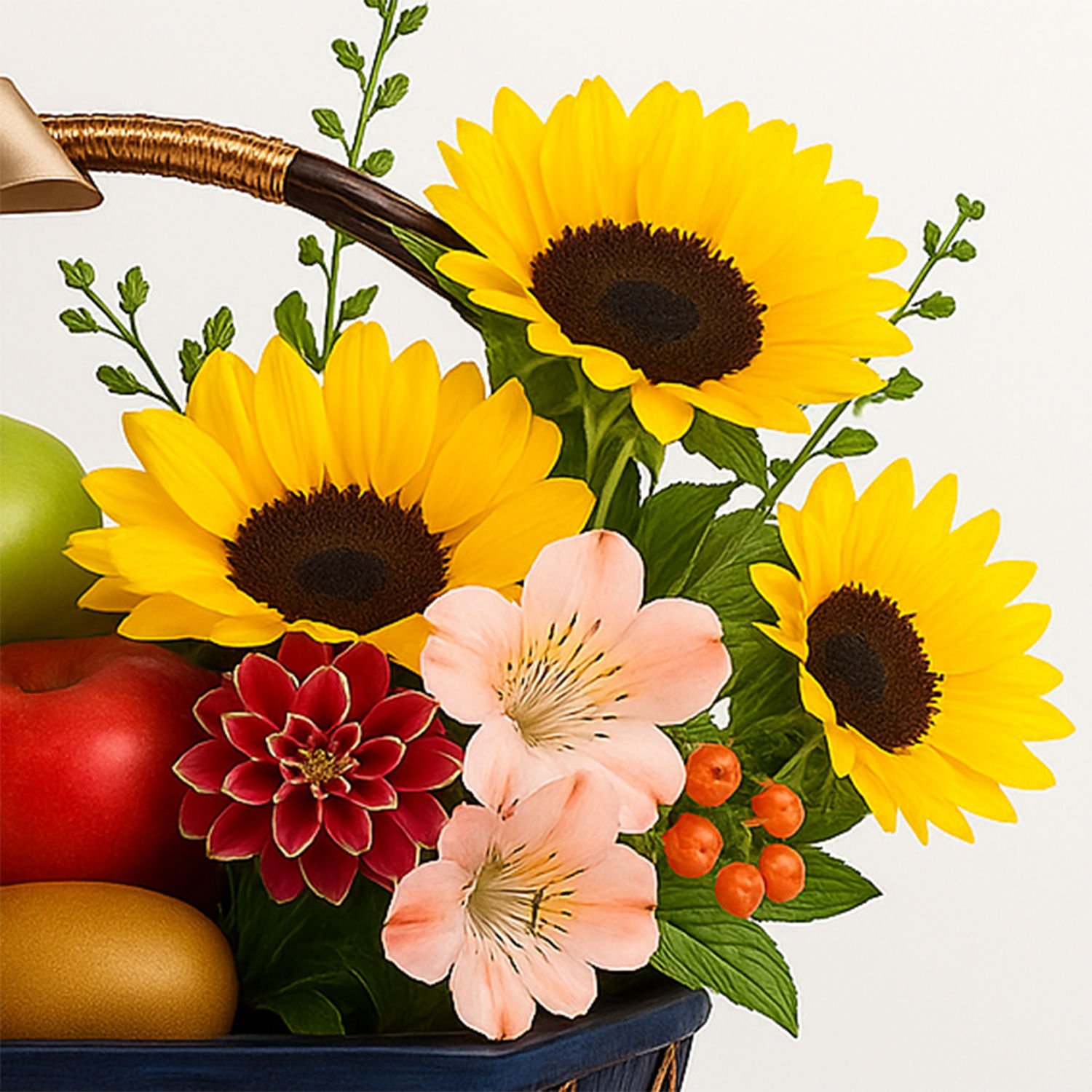 Online Beautiful Mixed Flowers & Fruits Basket Gift Delivery in