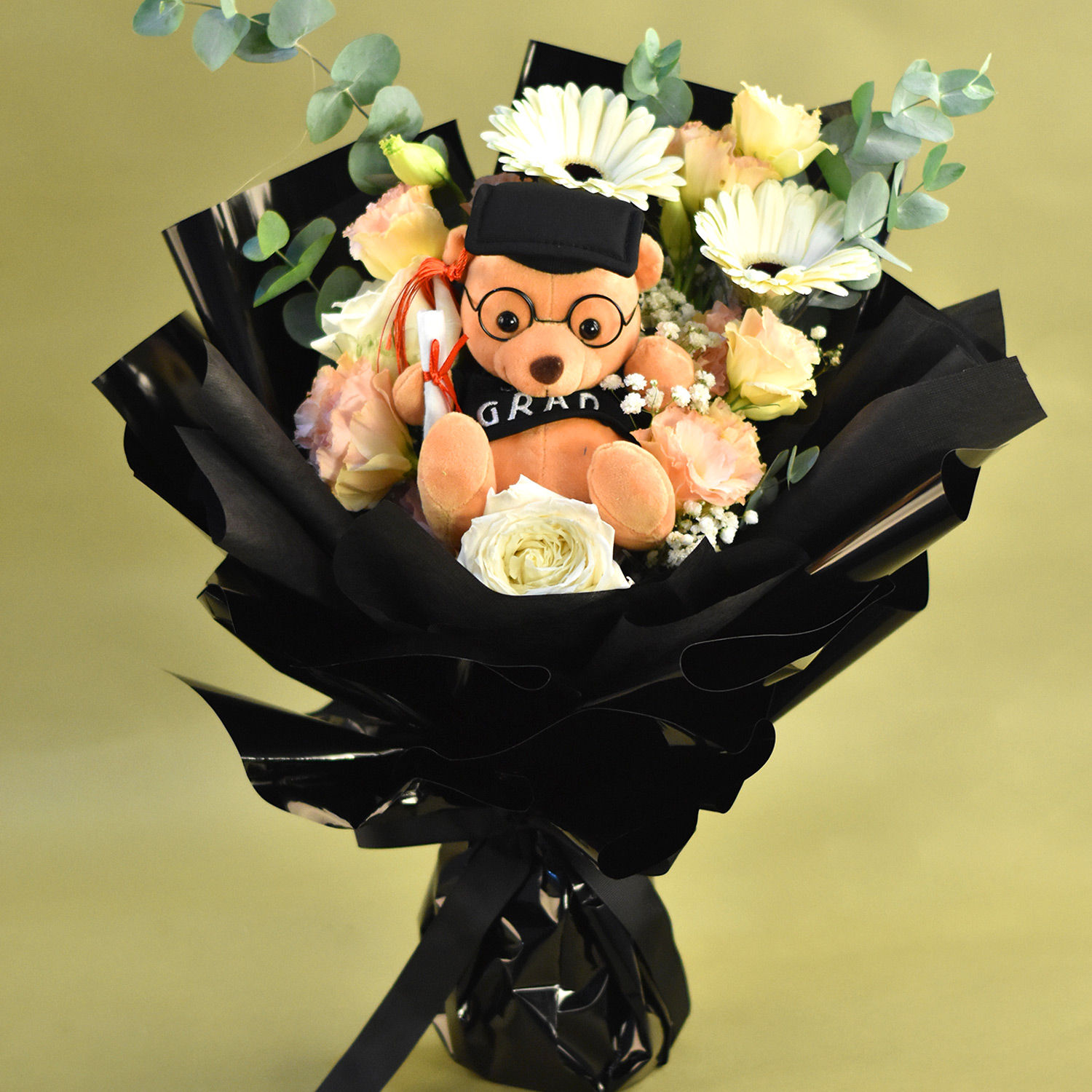 Online Graduation Teddy & Mixed Flowers Premium Bouquet Gift Delivery